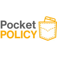 pocket policy logo on a black background