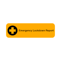 an emergency lockdown report on a black background